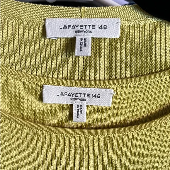 Lafayette 148 New York Light Yellow Voile Cardigan